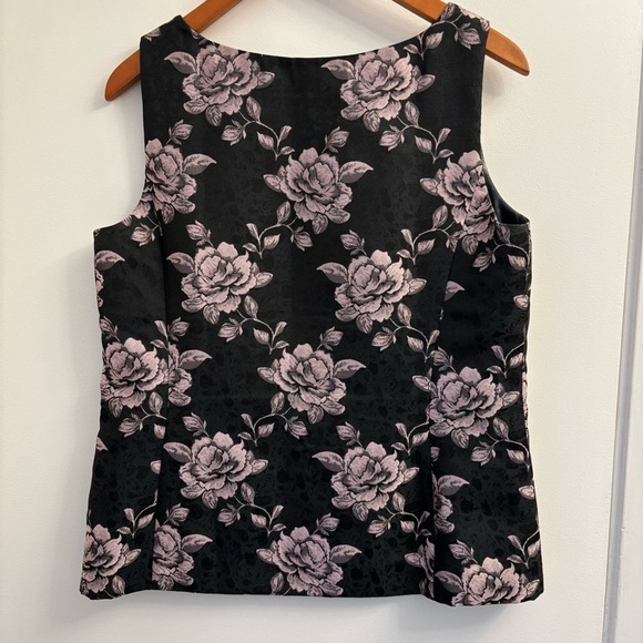 TALBOTS Jacquard Floral Textured Sleeveless Shell Top 8 Office‎ Business Casual - Picture 2 of 6